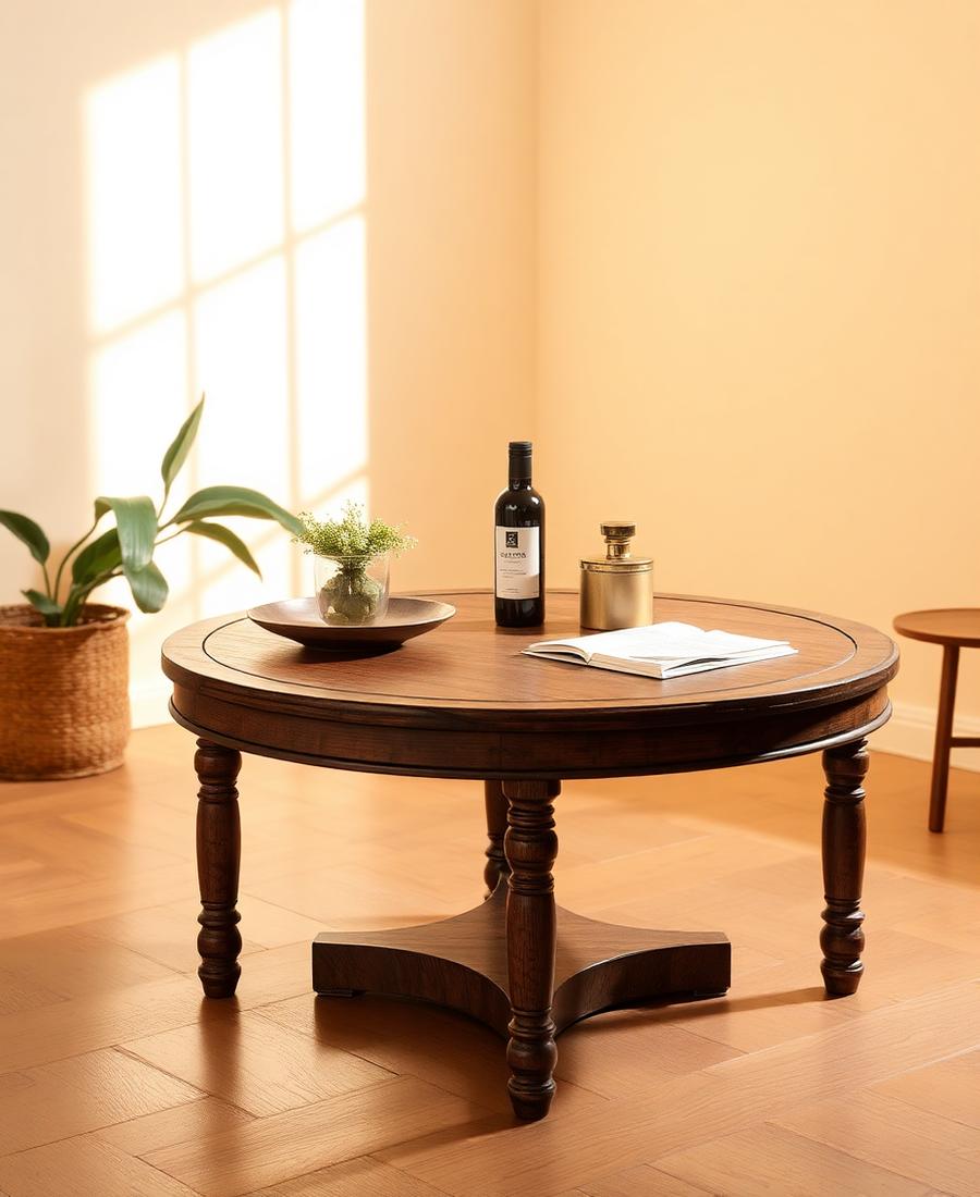 Round Pedestal Coffee Table